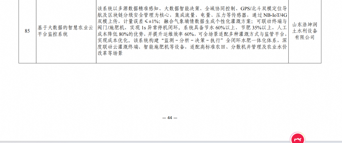 喜報！山東浩坤潤土水利設(shè)備公司產(chǎn)品入選了水利部頒發(fā)的“節(jié)水先進成熟適用技術(shù)設(shè)備目錄（2025）”